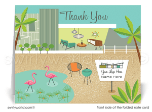 Desert Palm Springs Mid-Century Modern Eichler Thank You Note Cards for Realtors, Architects, Designers.