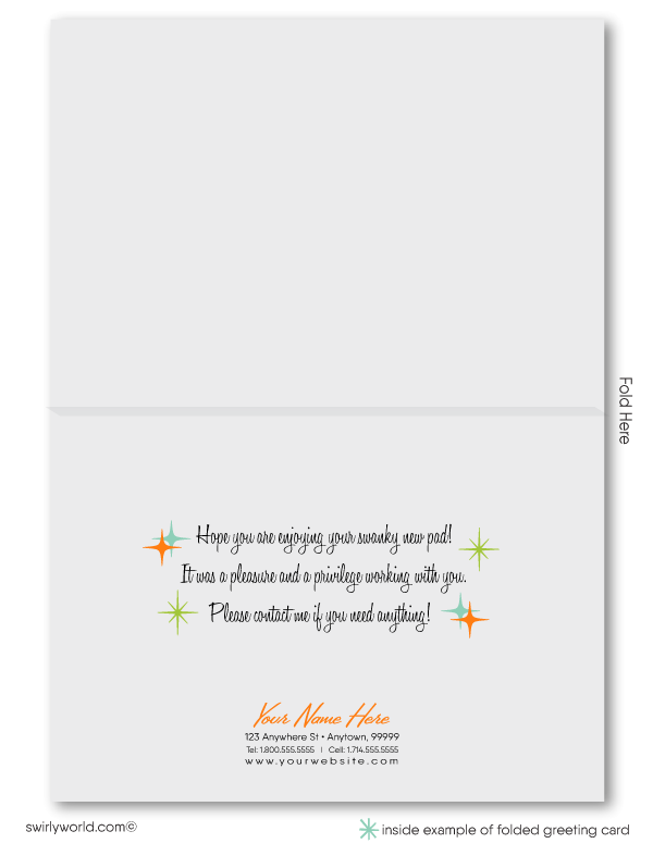 Retro Beach Mid-Century Modern Eichler Thank You Note Cards for Architects Designers.