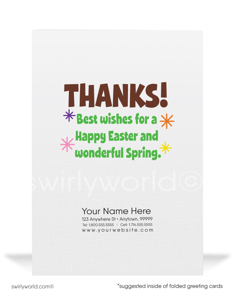 Chocolate Easter Bunny Funny Business Easter Cards for Customers