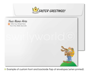 Chocolate Easter Bunny Funny Business Easter Cards for Customers