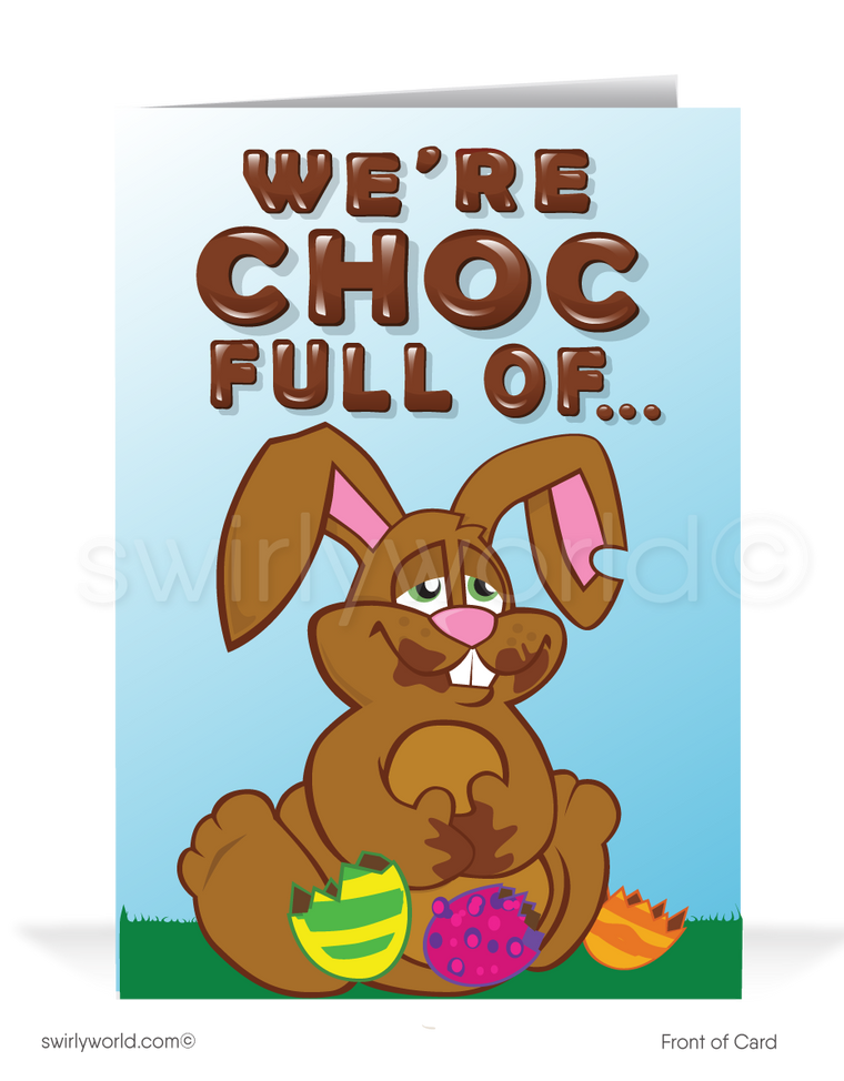 Chocolate Easter Bunny Funny Business Easter Cards for Customers