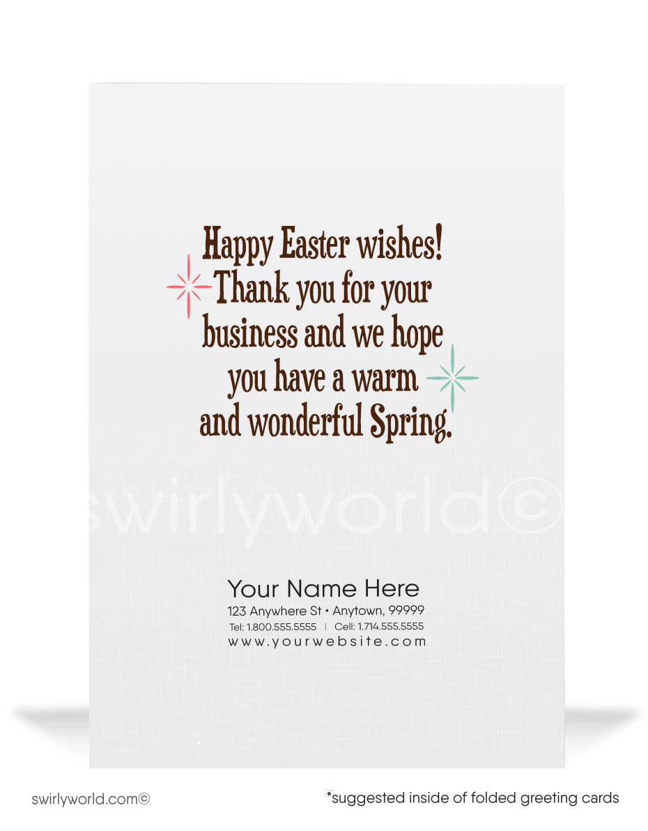 Funny Humorous Cartoon Happy Easter cards for Business.