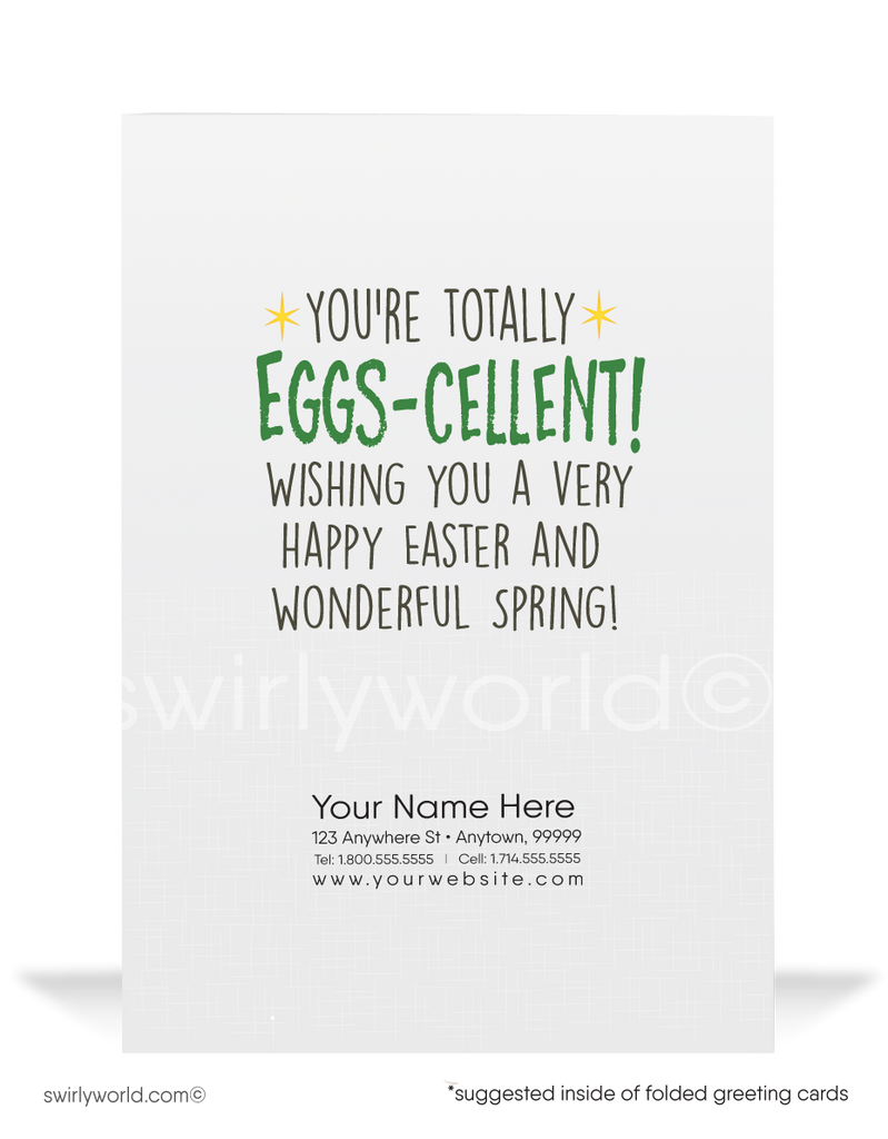 Cute Easter Bunny Business Happy Easter Cards for Customers