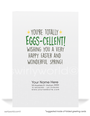 Cute Easter Bunny Business Happy Easter Cards for Customers