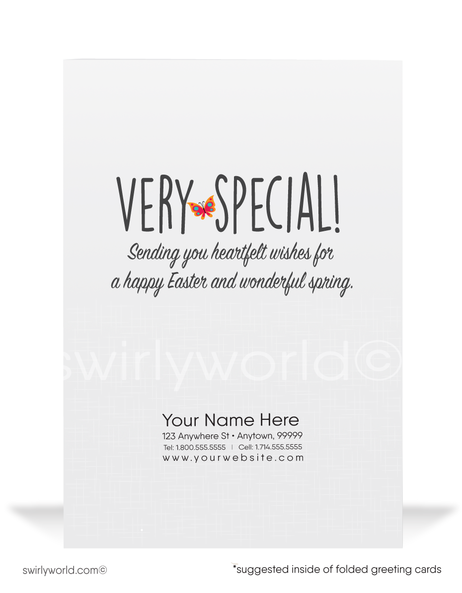 Cute Business Easter Bunny Easter Cards for Customers