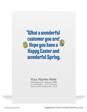 Cute Easter Bunny Business Easter Cards for Customers