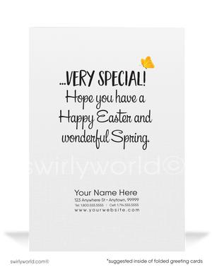 Cute Bunny Business Happy Easter Cards for Customers