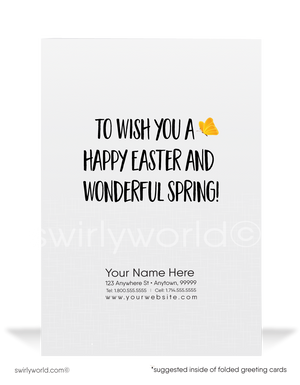 Cute Easter Bunny Business Easter Cards for Customers