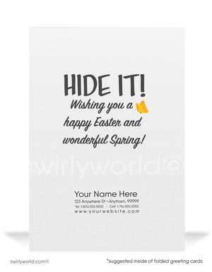 Funny Cartoon Bunny Happy Easter cards for Business