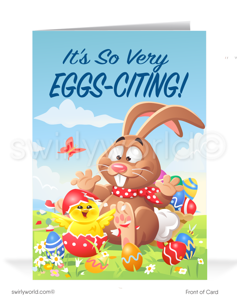 Business Funny Happy Easter Cards for Customers.