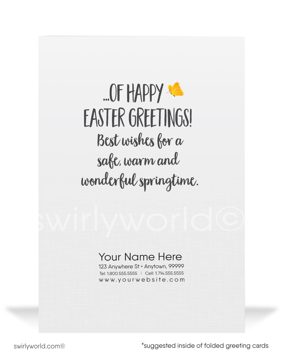 Funny Easter Bunny Business Easter Cards for Customers