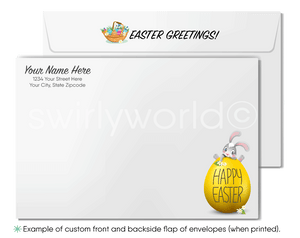 Funny Easter Bunny Business Easter Cards for Customers