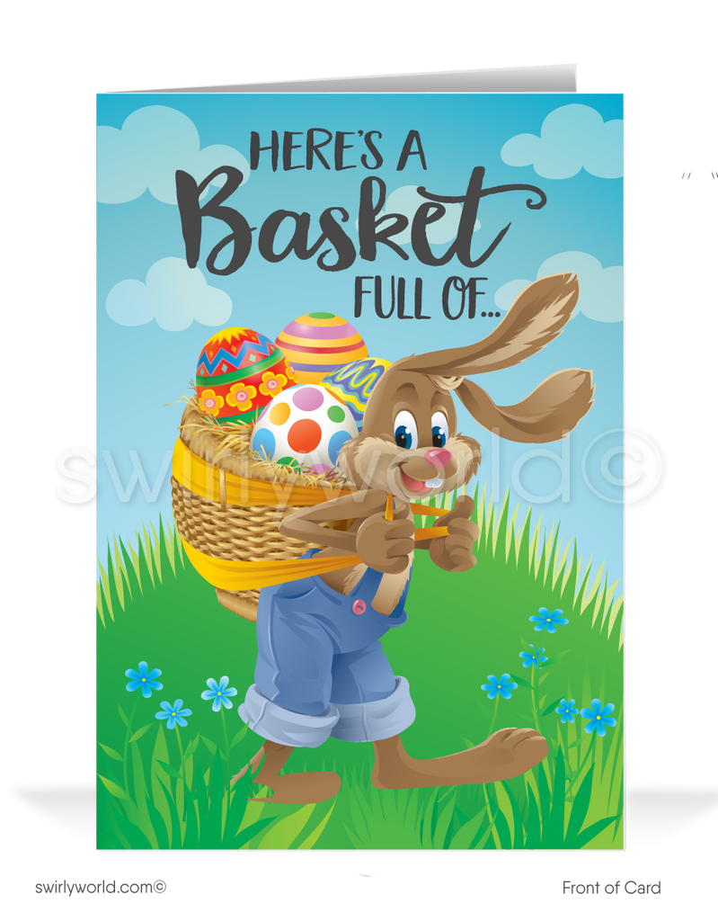 Funny Easter Bunny Business Easter Cards for Customers