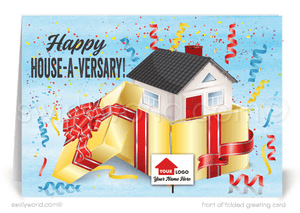 Happy House-A-Versary Home Anniversary Real Estate Marketing for Realtors.