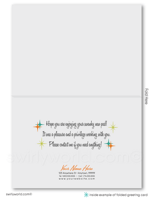 Retro Atomic Mid-Century Modern Home Thank You Note Cards