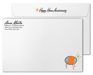 Mid-Century Modern Eichler Happy Home Anniversary Cards Marketing for Realtors®