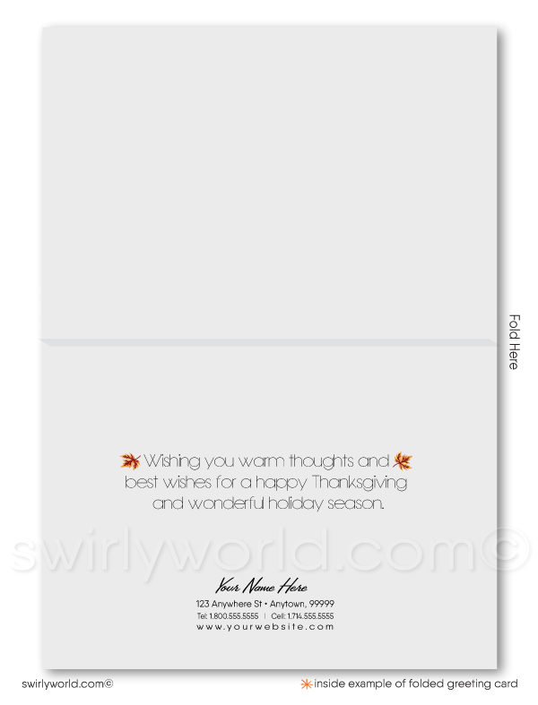 mid-century modern retro happy thanksgiving cards for realtors. Client Thanksgiving cards