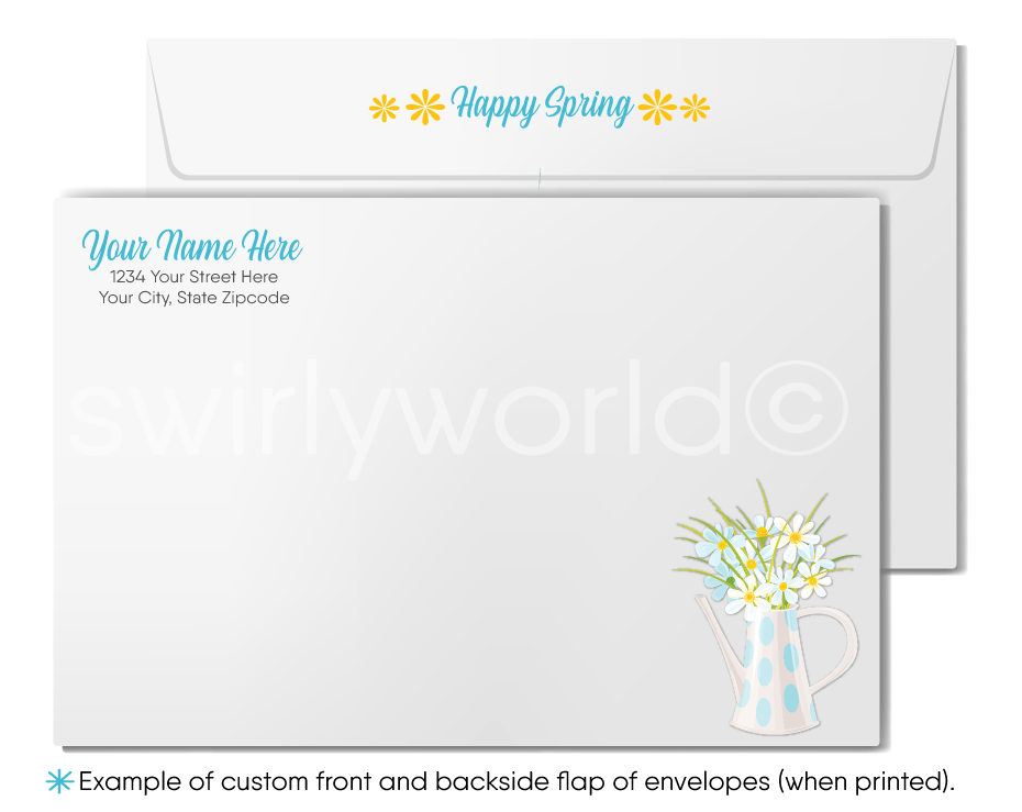 Beautiful Happy Springtime Spring has Sprung Floral Daisies Greeting Cards for Clients