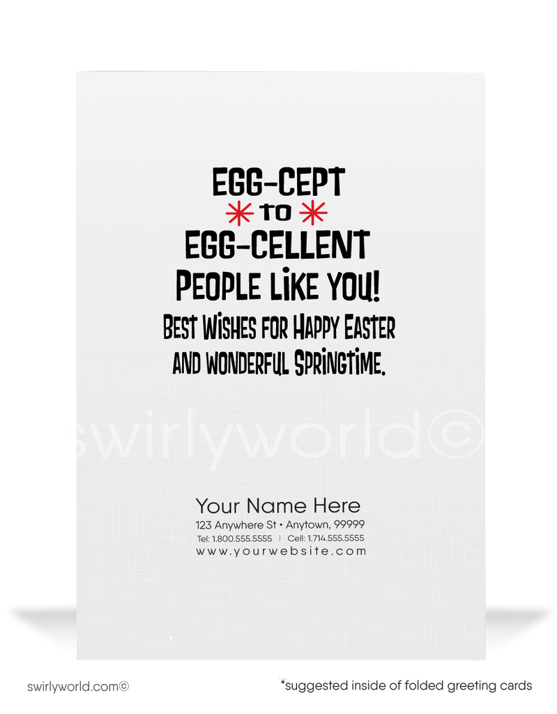 Humorous Funny Mean Easter Bunny Cards for Customers