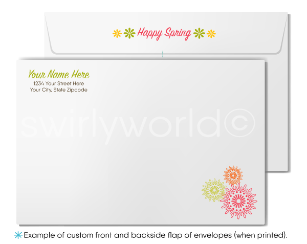 Colorful Organic Flowers Happy Springtime Greeting Cards for Clients