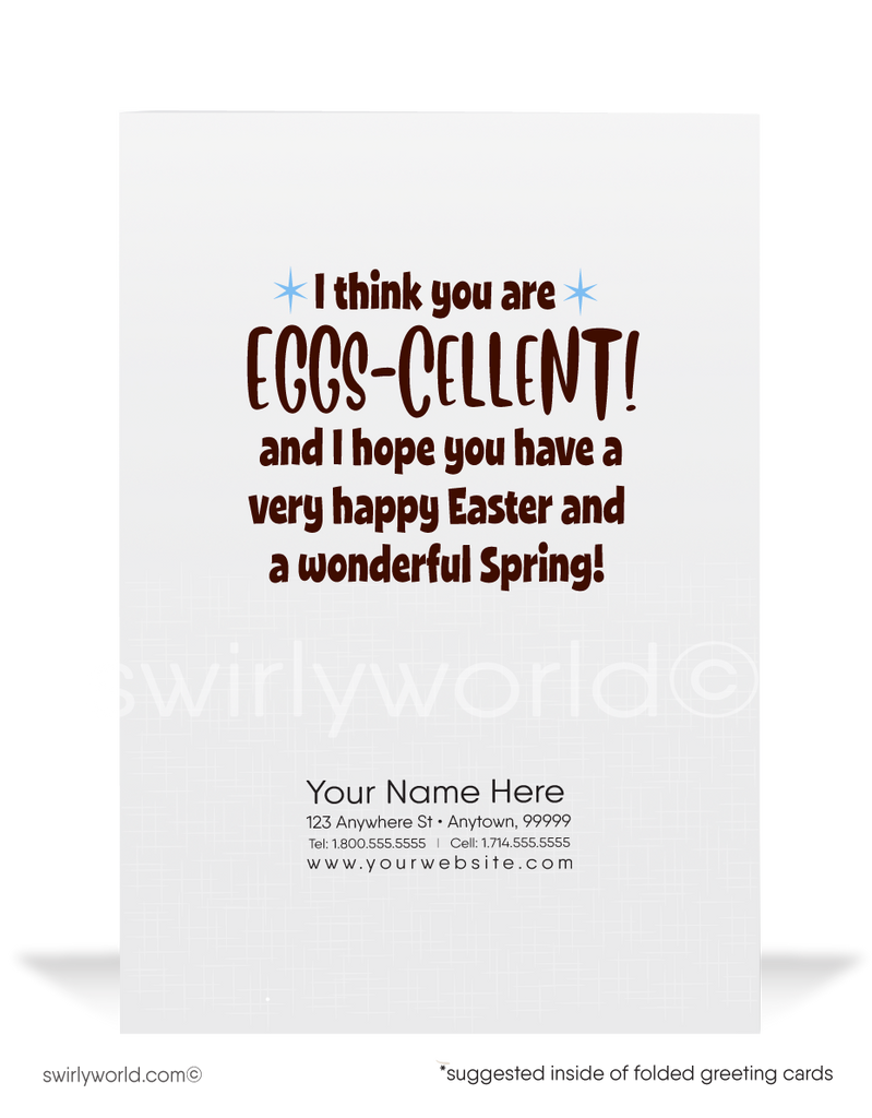 Funny Cartoon Happy Easter Greeting Cards for Business