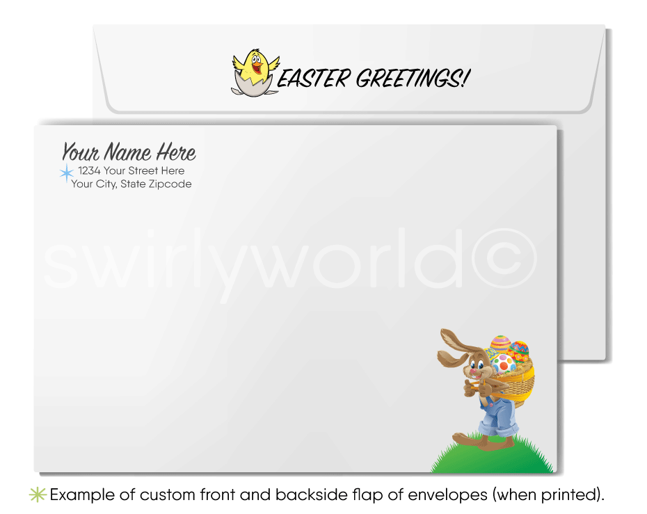 Funny Cartoon Happy Easter Greeting Cards for Business