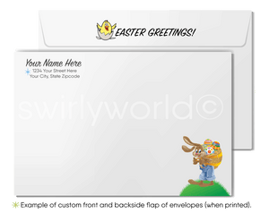Funny Cartoon Happy Easter Greeting Cards for Business