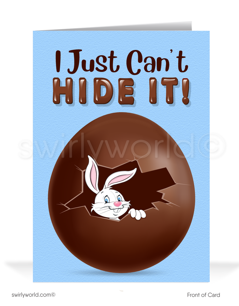 Humorous cartoon funny happy Easter greeting cards for business.
