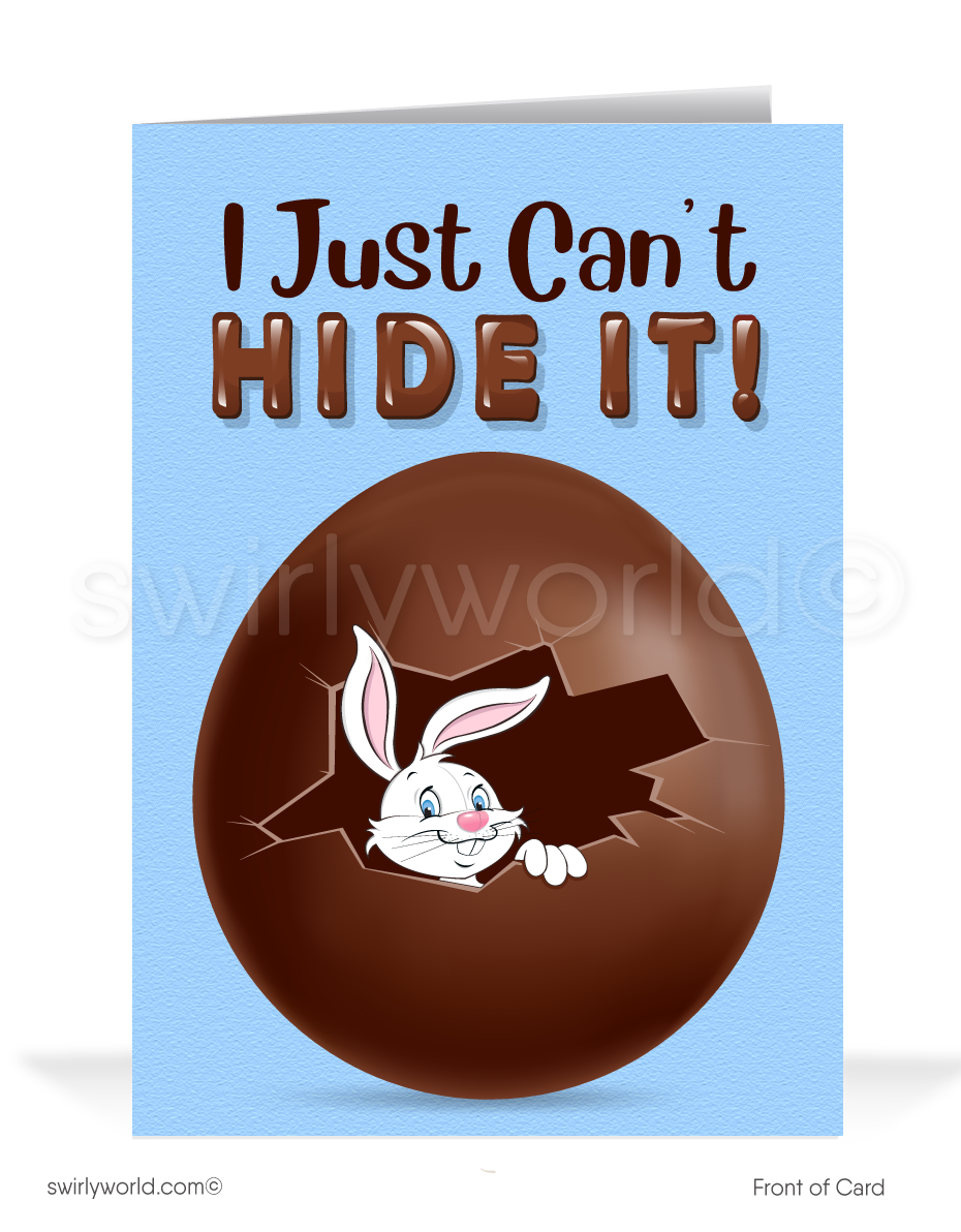 Humorous cartoon funny happy Easter greeting cards for business.