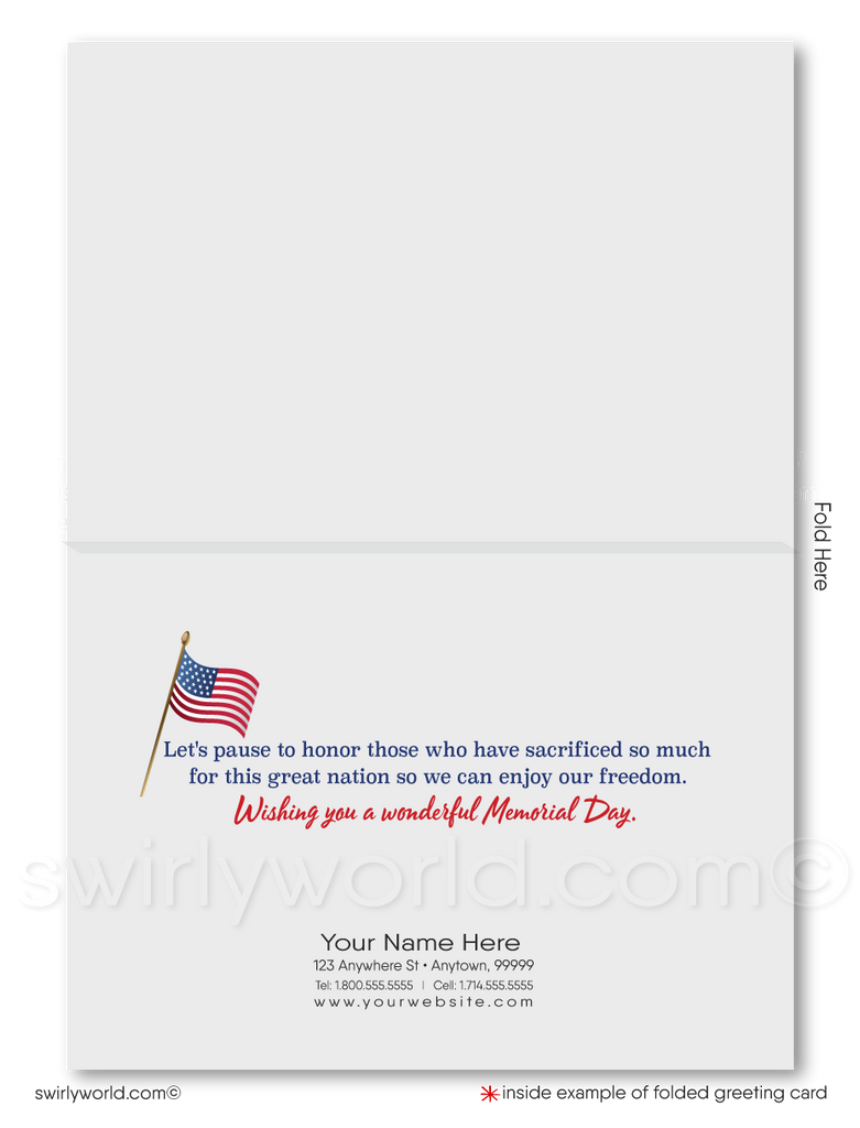 Patriotic American Veterans Memorial Day Cards for Business