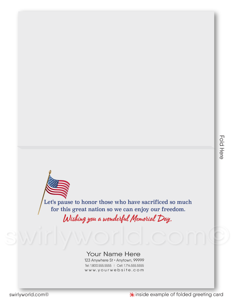 Patriotic American Veterans Memorial Day Cards for Business