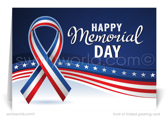 Patriotic American Veterans Memorial Day Cards for Business