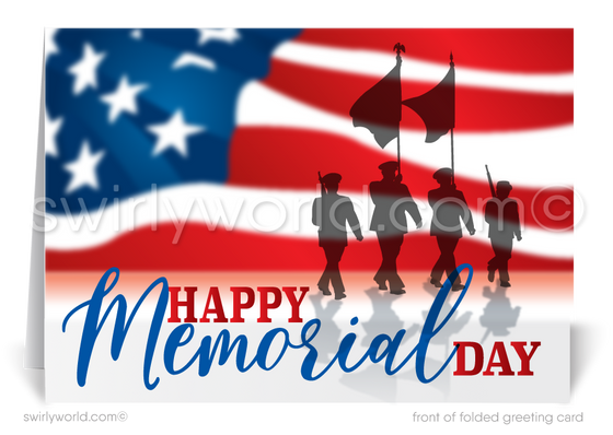 Business Patriotic American Memorial Day Cards for Customers