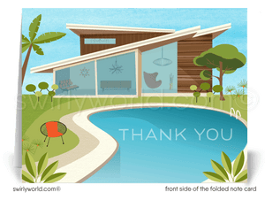 Palm Springs Mid-Century Modern Eichler Thank You Note Cards for Architects Designers.