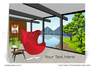 Eames Womb Chair Mid-Century Modern Eichler Thank You Note Cards for Architects Designers.