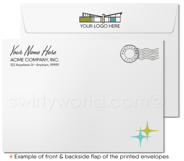 Retro Mid-Century Modern Eames Chair Thank You Note Cards