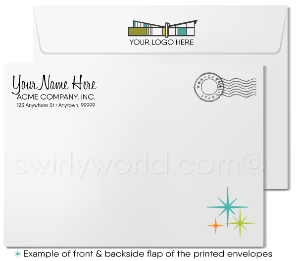 Retro Modern Palm Springs Mid-Century Modern Interior Design Note Cards