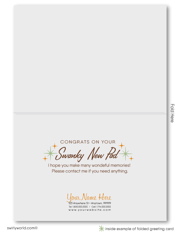 Mid-Century Modern House Thank You Note Cards for Architects, Realtors, Designers.