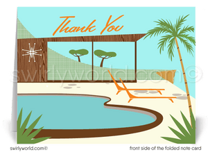 Retro Mid-Century Modern Thank Note Cards For Sales Marketing Realtors.