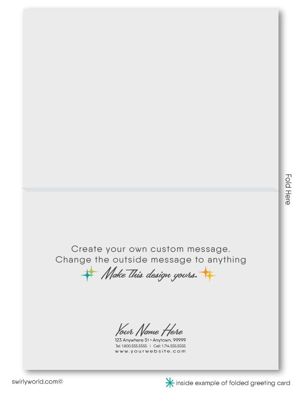 Mid-Century Retro Modern "Home is Where the Heart Is" Note Cards for Realtors