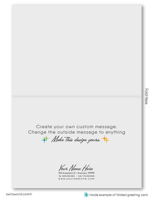 Mid-Century Retro Modern "Home is Where the Heart Is" Note Cards for Realtors