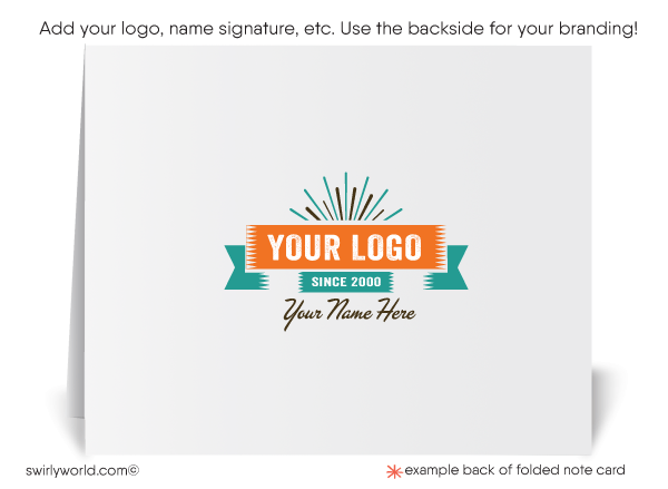 Atomic Retro Modern Mid-Century Design Pattern Thank You Note Cards