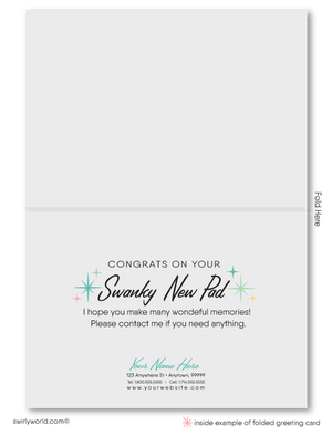 Retro Eames Style Mid-Century Modern Thank You Note Cards For Realtors