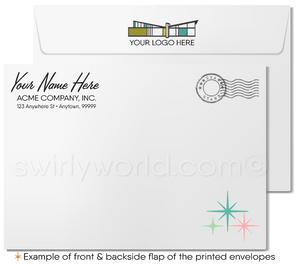 Retro Eames Style Mid-Century Modern Thank You Note Cards For Realtors