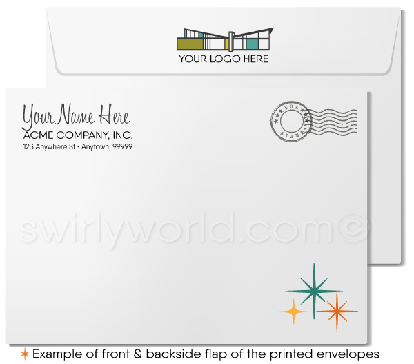 Retro Mid-Century Modern Eichler Palm Springs Homes Thank You Note Cards