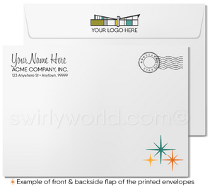 Retro Mid-Century Modern Eichler Palm Springs Homes Thank You Note Cards