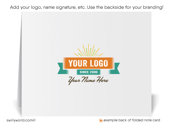 Atomic Mid-Century Modern Starburst Retro Mod Thank You Note Cards