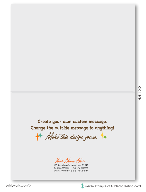 Retro Atomic Mid-Century Modern Design Thank You Note Cards for Realtors, Architects, Designers.