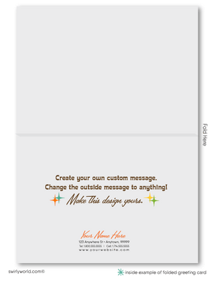 Retro Atomic Mid-Century Modern Style Thank You Note Cards