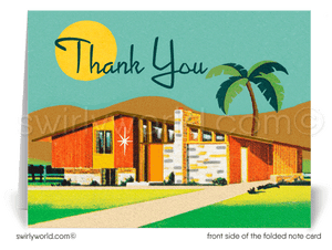 Palm Springs Mid-Century Modern Eichler Thank You Note Cards for Architects Designers.